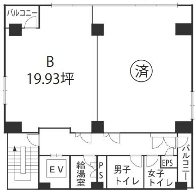 第2AKビル 4階B 平面図