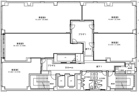 神田プラザビル 3階 平面図