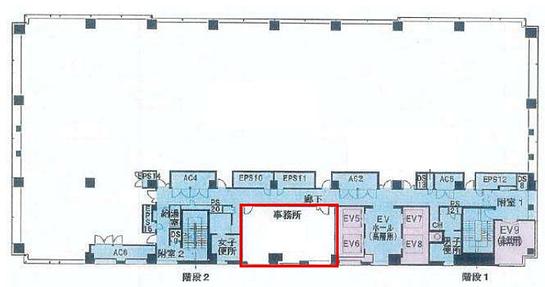 晴海アイランドトリトンスクエアオフィスタワーW棟 14階E 平面図
