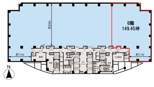 ライズアリーナビル 6階 平面図