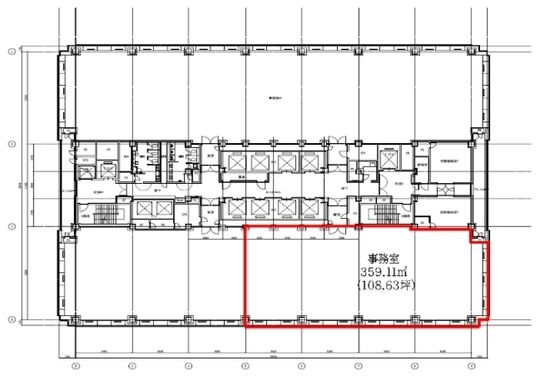 紀尾井町ビル 17階南西 平面図