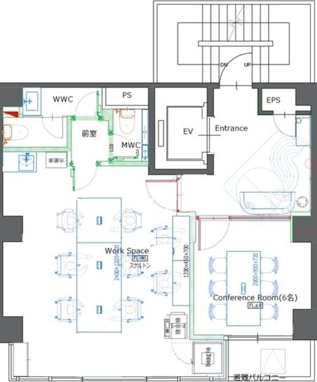 NOVEL WORK Hatchobori(旧:エクセルビル) 8階 平面図