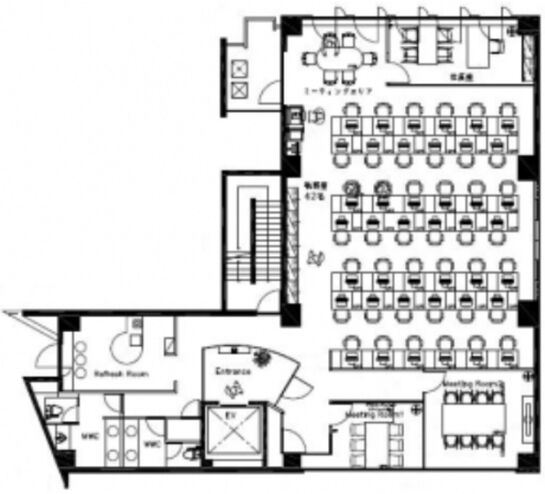 西新橋JKビル 5階 平面図
