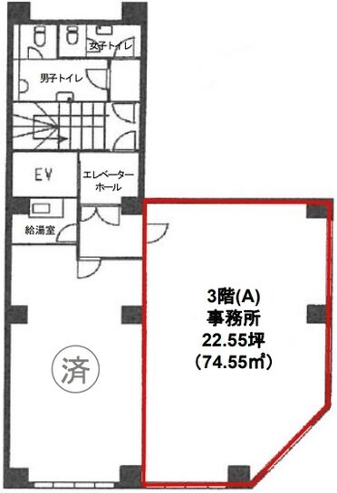 深山ビル（銀座） 3階A 平面図