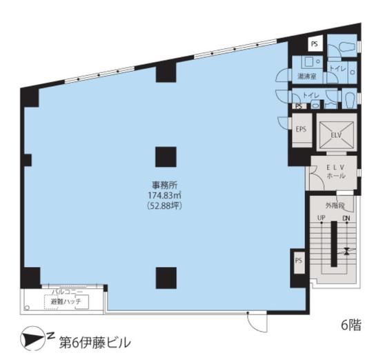 第6伊藤ビル 6階 平面図