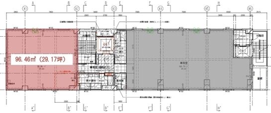 Nビル（東品川） 3階(西側区画) 平面図