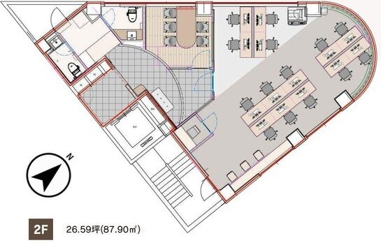 GLOWTHIA東日本橋(旧:サンブライト東日本橋ビル) 2階 平面図