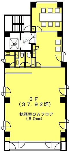 喜助小川町ビル（旧：東観小川町ビル） 3階 平面図