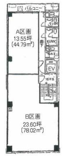 福禄ビル 3階B 平面図