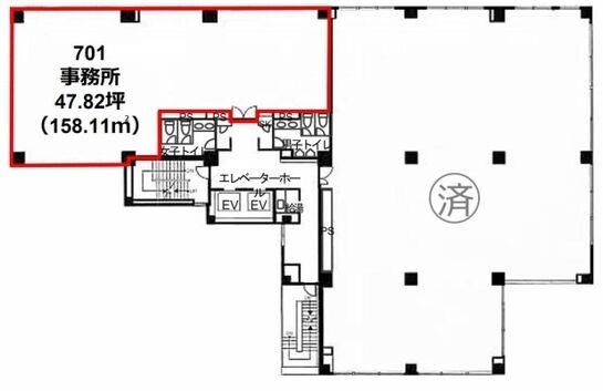 MUPRE東池袋(旧:イムーブル・コジマ) 7階701 平面図